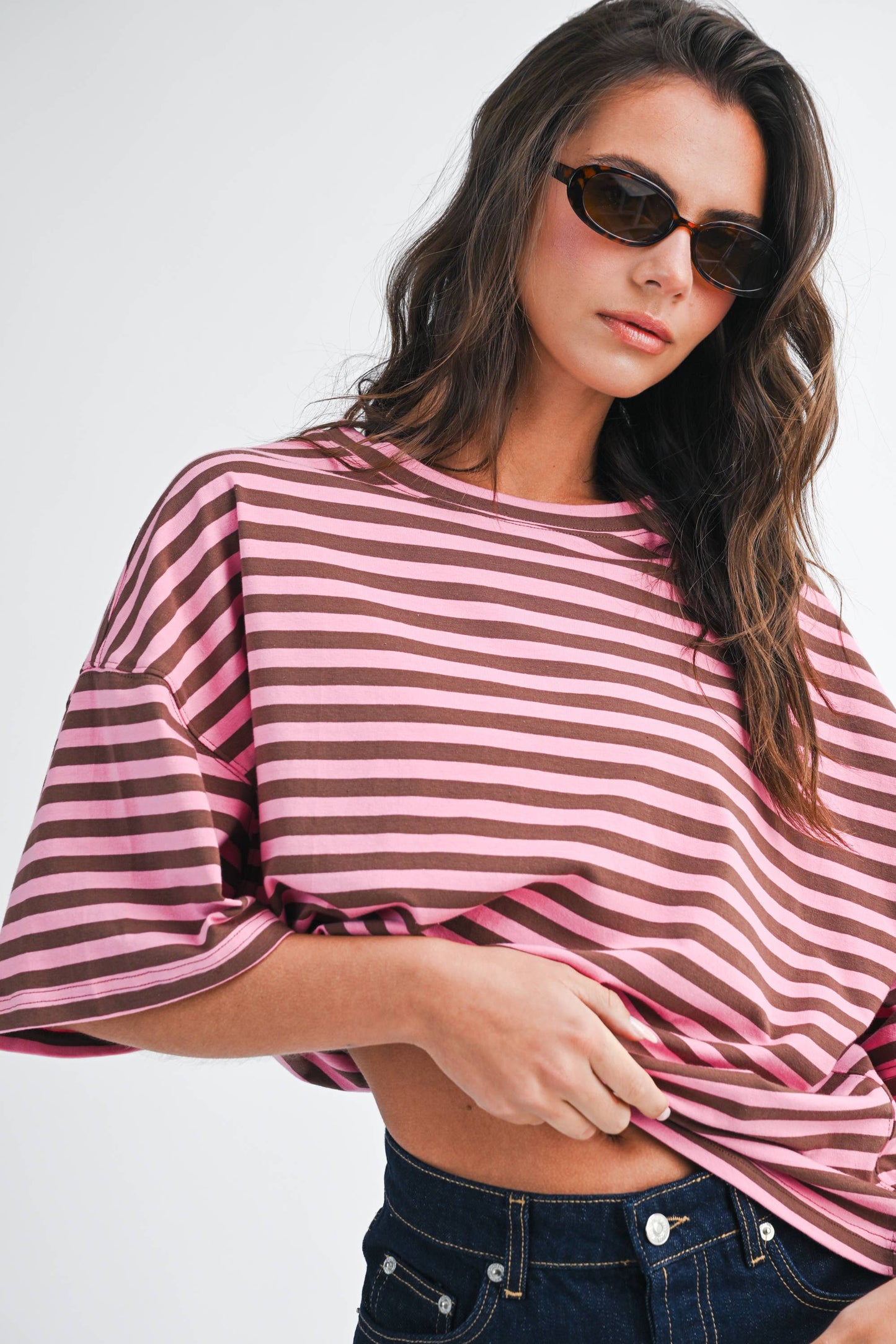 Oversized Stripe Boyfriend Tee