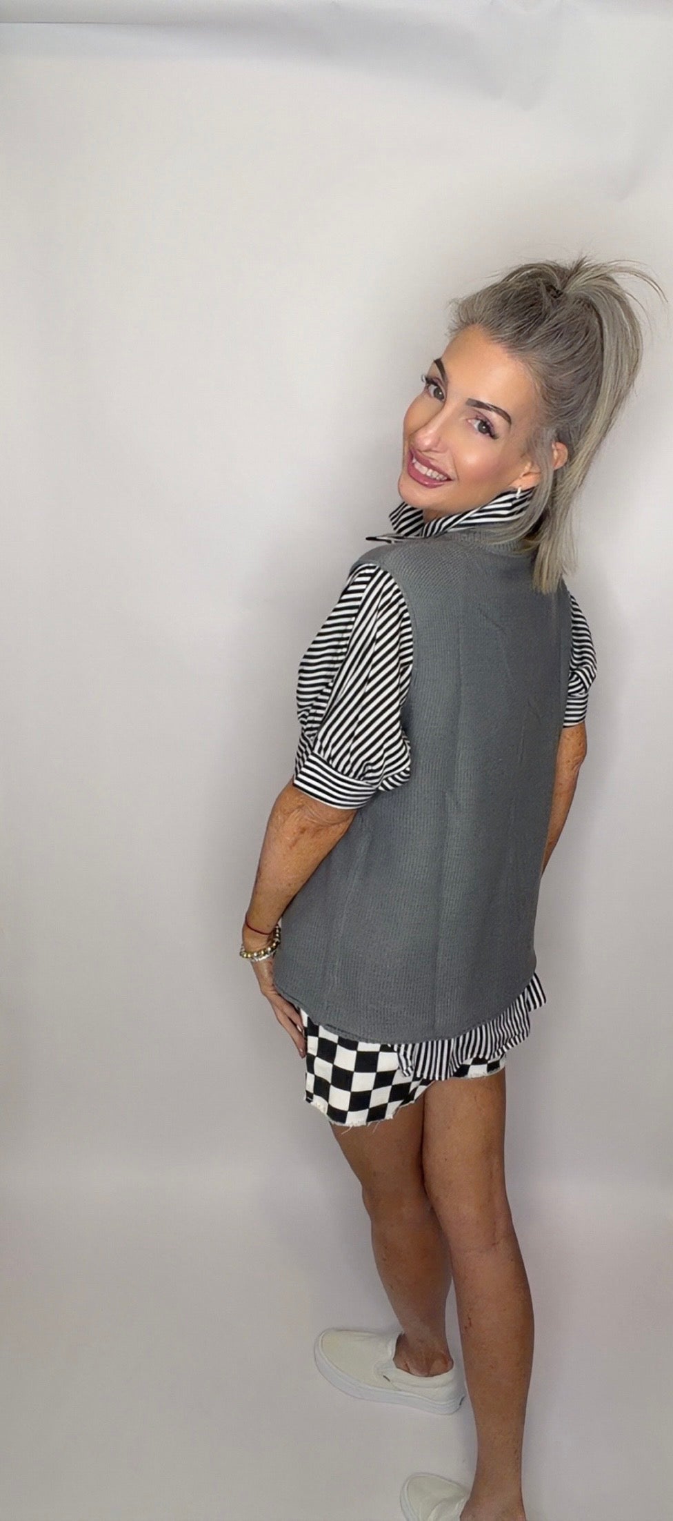 Oversized Short Sleeve Button Down Shirt