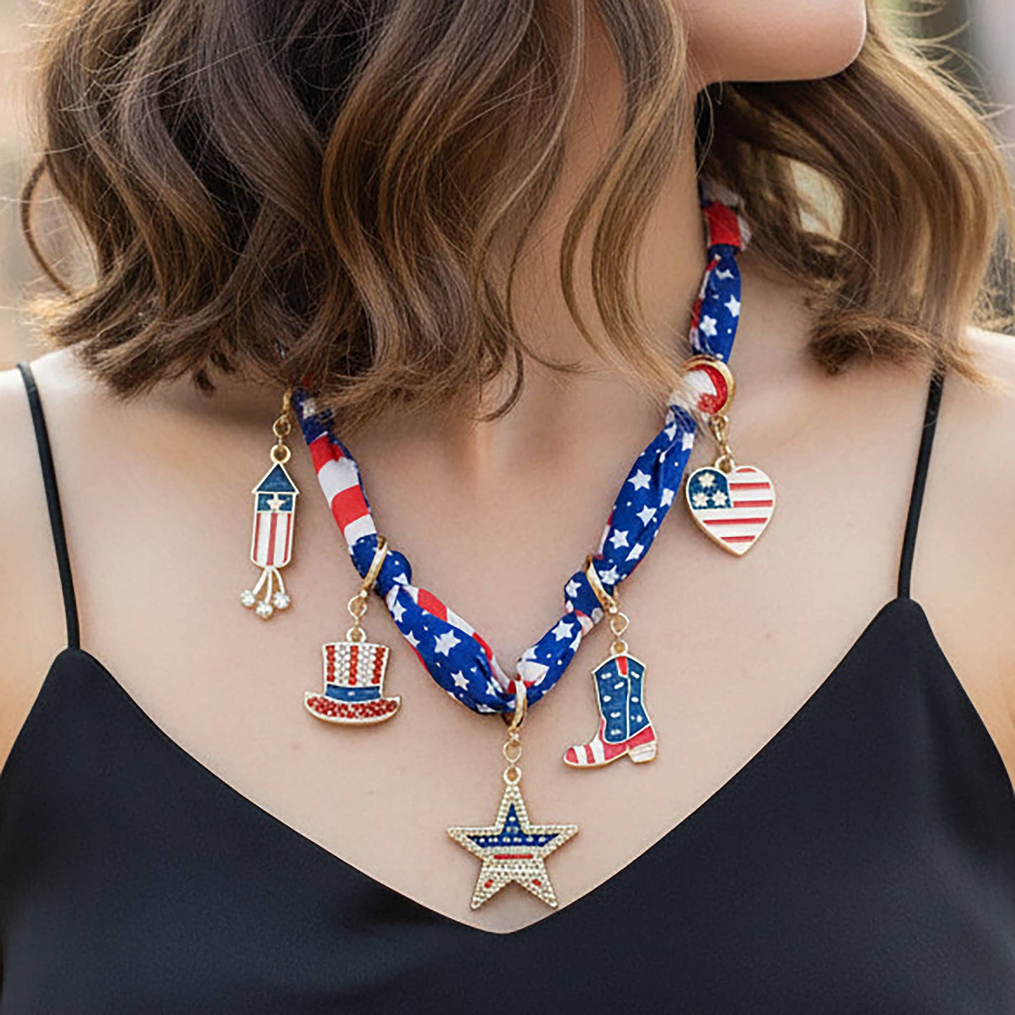 Fourth of July Scarf Necklace