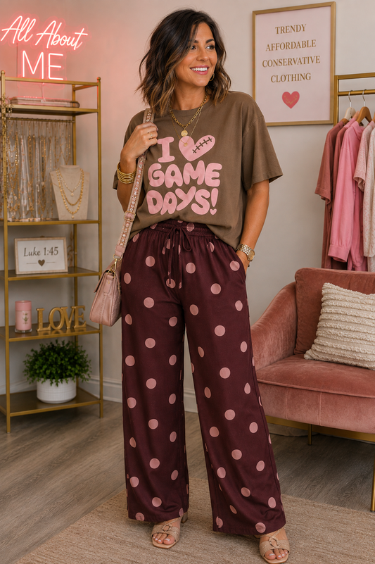 New Polka Dot Wide Leg Pants