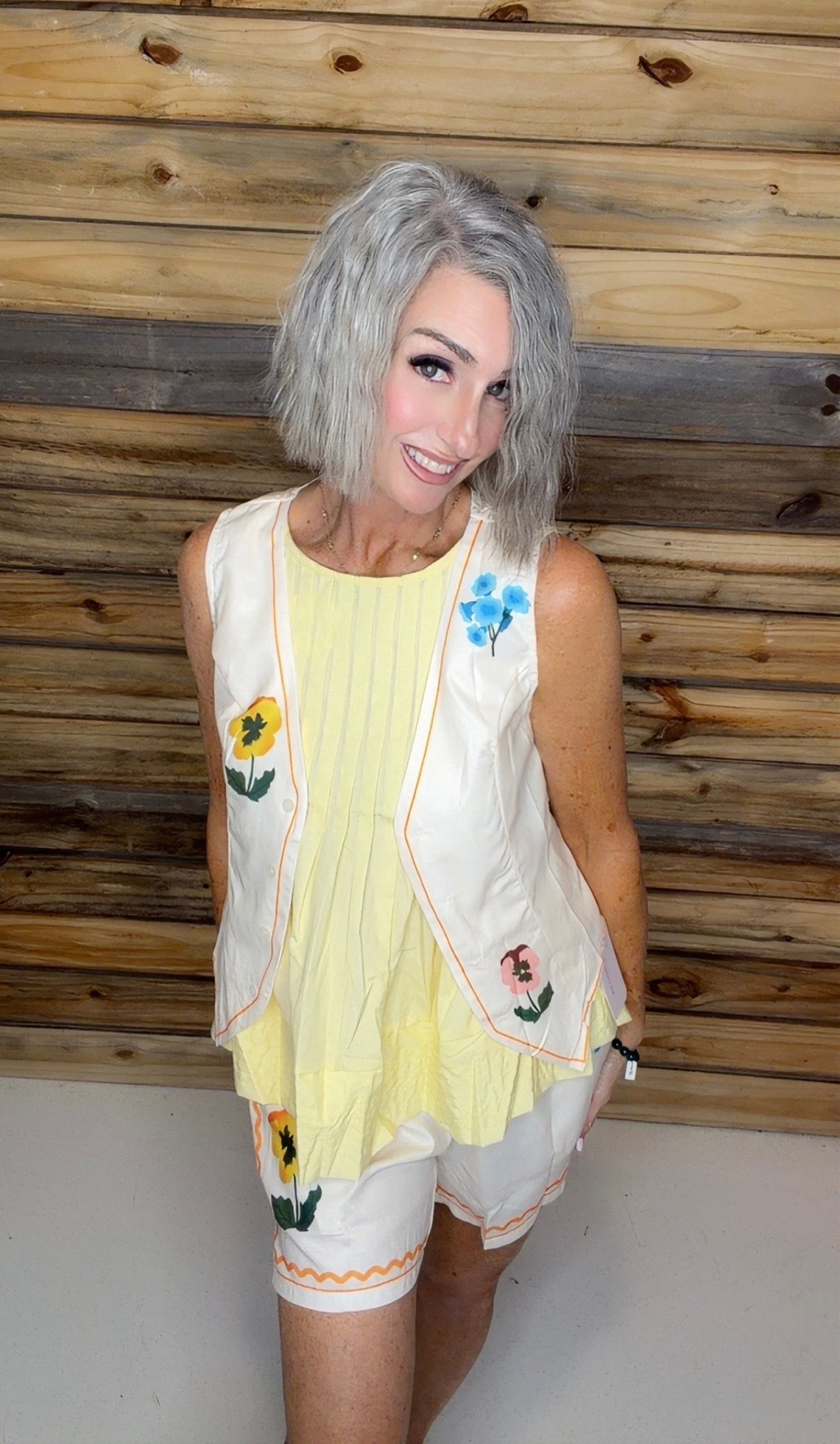 Floral vest top shorts set