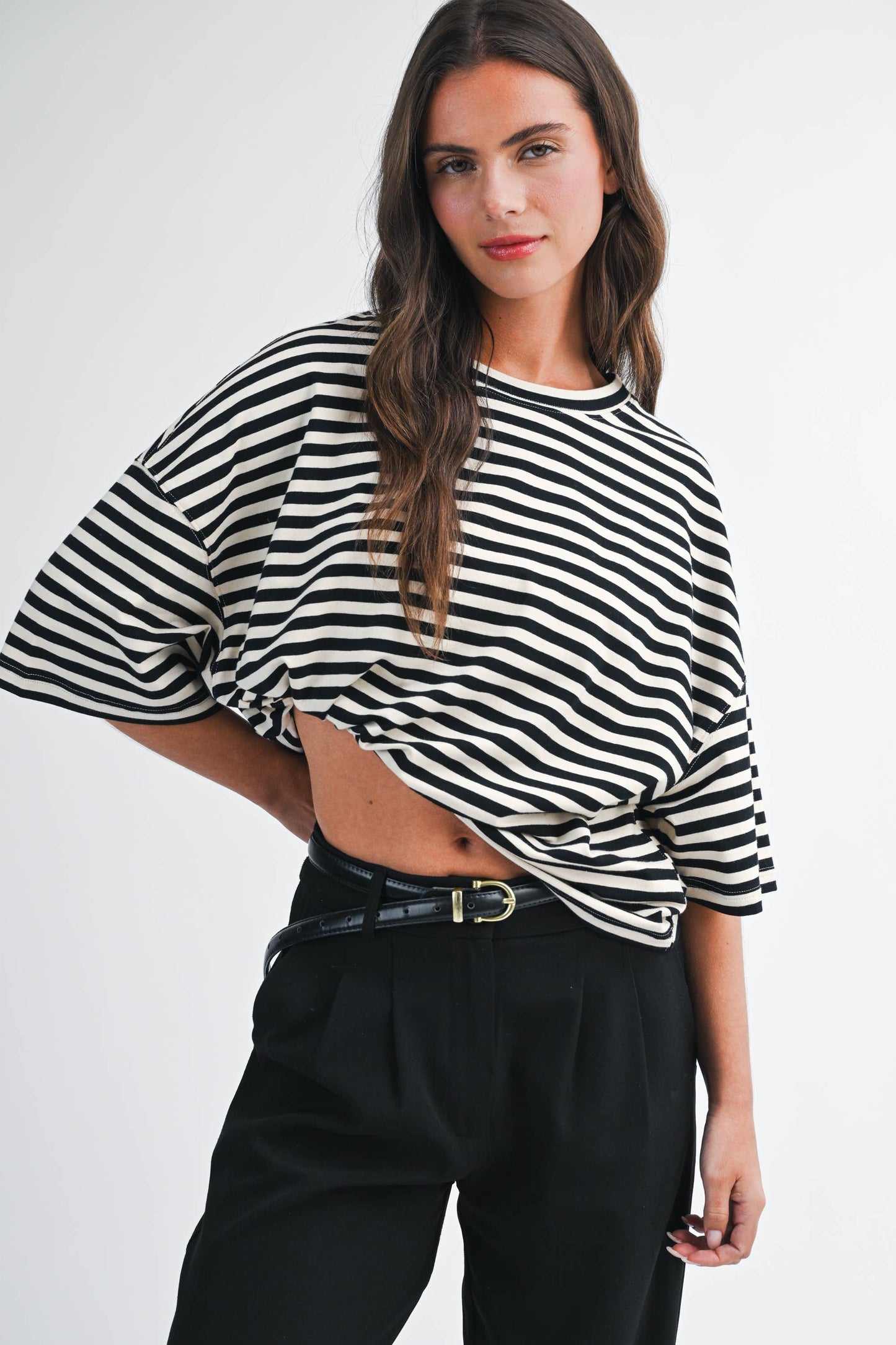 Oversized Stripe Boyfriend Tee