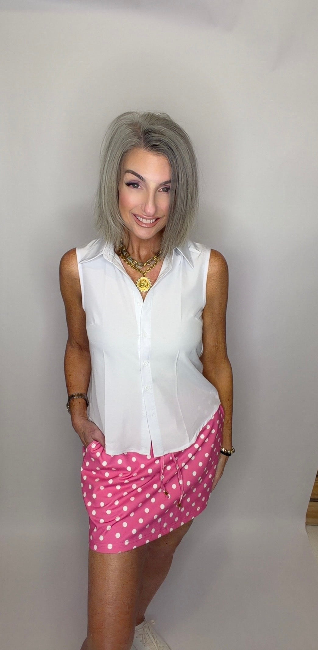 Pink Polka Dot Skort