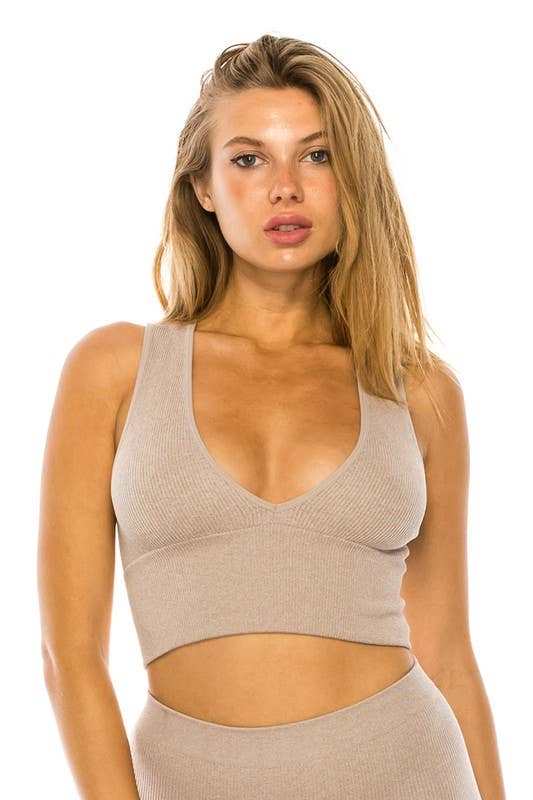 Seamless V-neck Bralette
