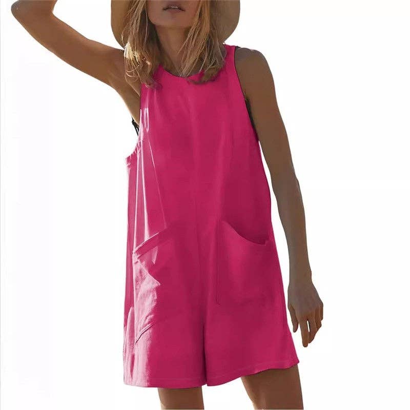 Sleeveless Casual Jumpsuit Shorts For Relaxed Style