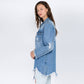 DISTRESSED DENIM SHIRT STYLE JACKET