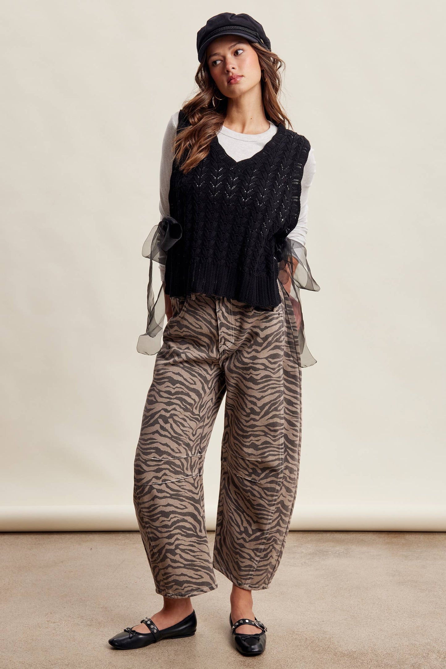 Zebra Print Barrel Jeans LP0260