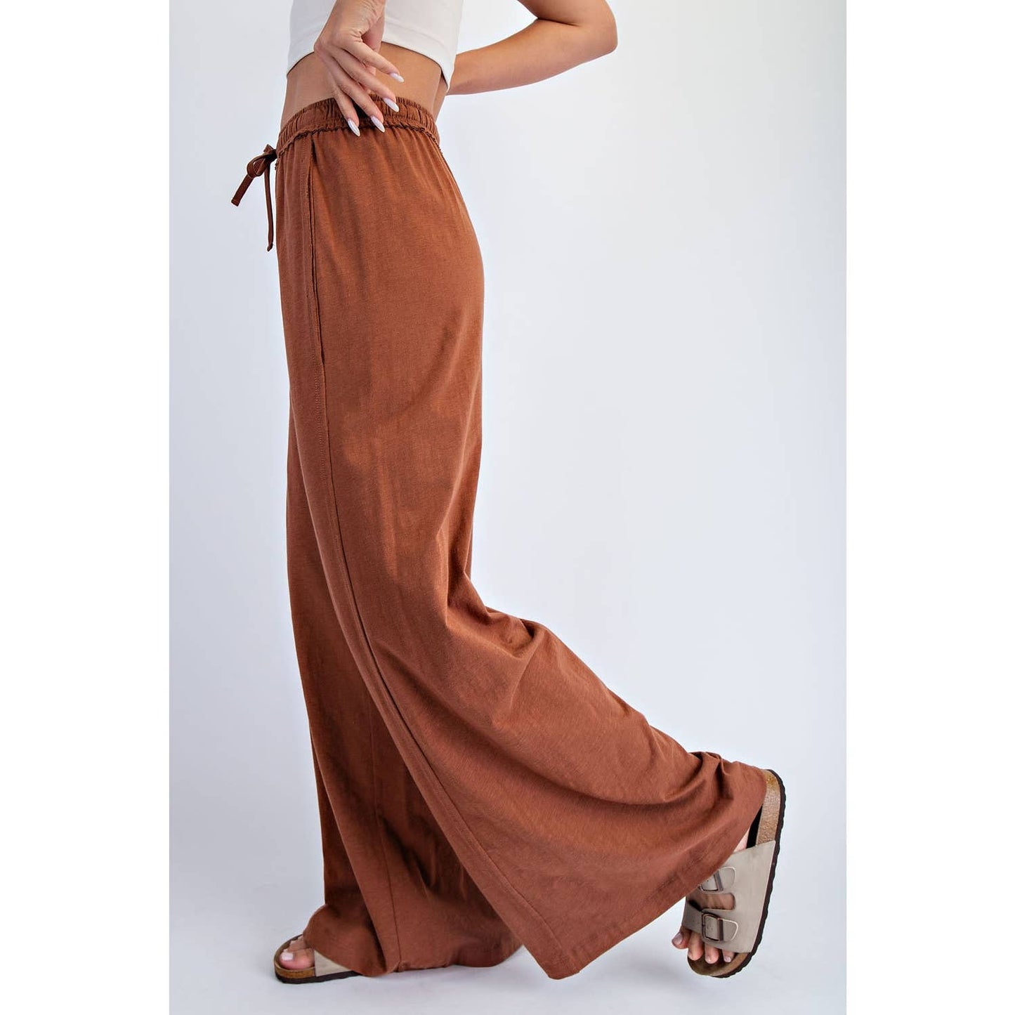 COTTON SLUB LOUNGING WIDE PANT