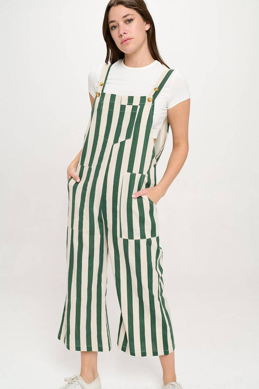 CLASSIC STRIPES PRINT OVERALLS