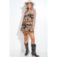 Rodeo desert print rib tunic dress