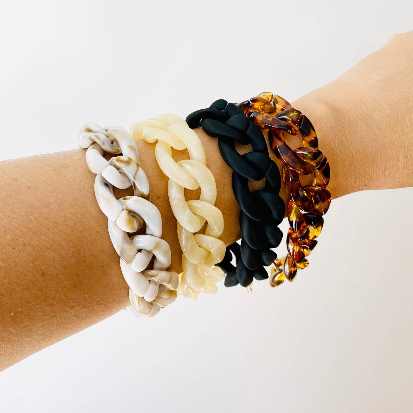 Chunky Chain Link Bracelet | Boho Acrylic Bangle Jewelry