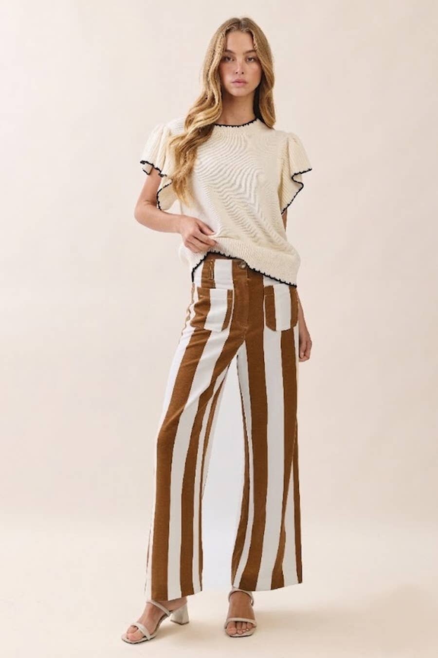 Stripe Wide Leg Pants