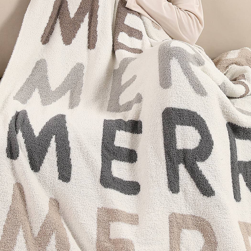 Multi Color Merry Pattern Print Cozy Throw Blanket