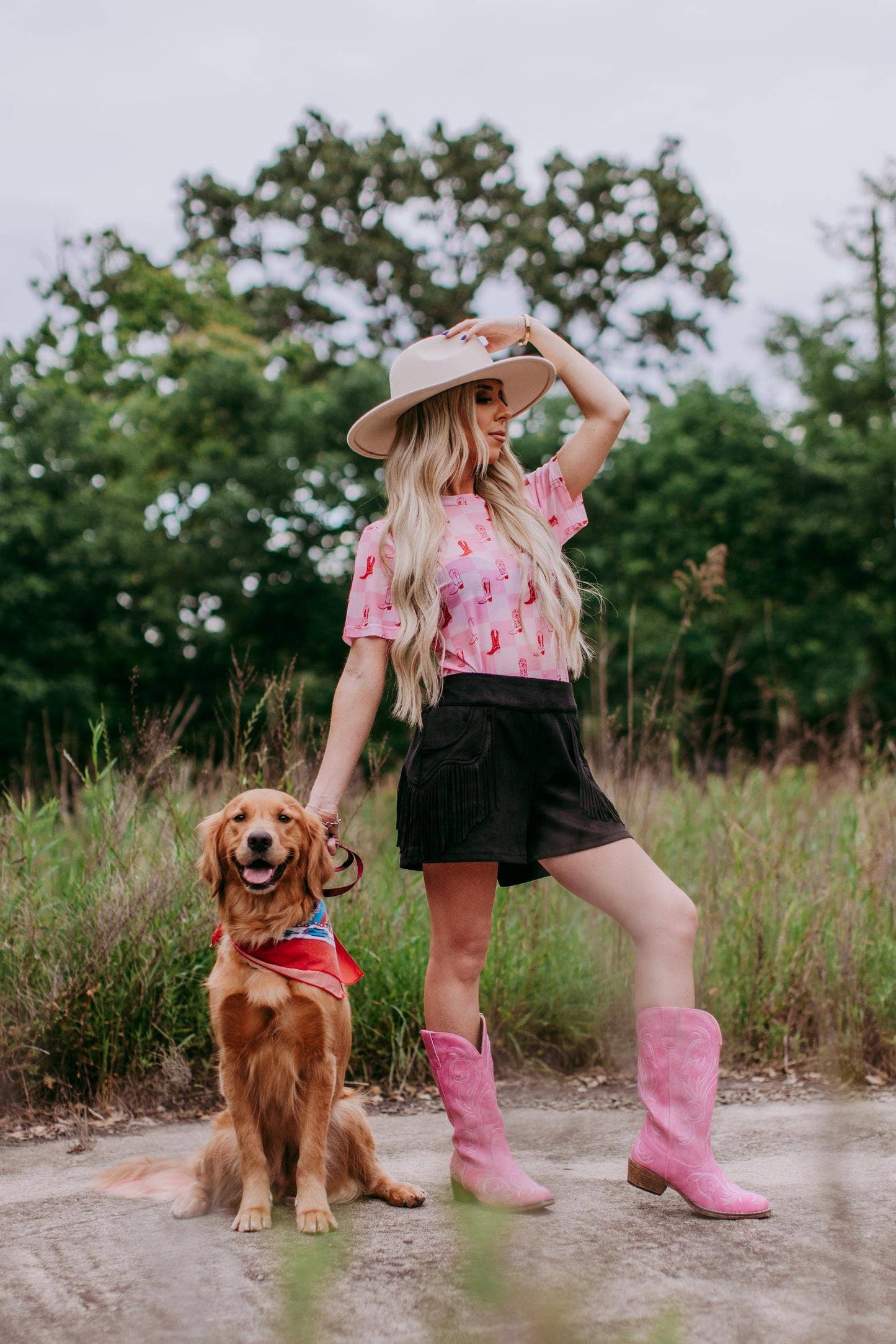 Cheery Short Sleeve Mesh Top - Pink Checkers