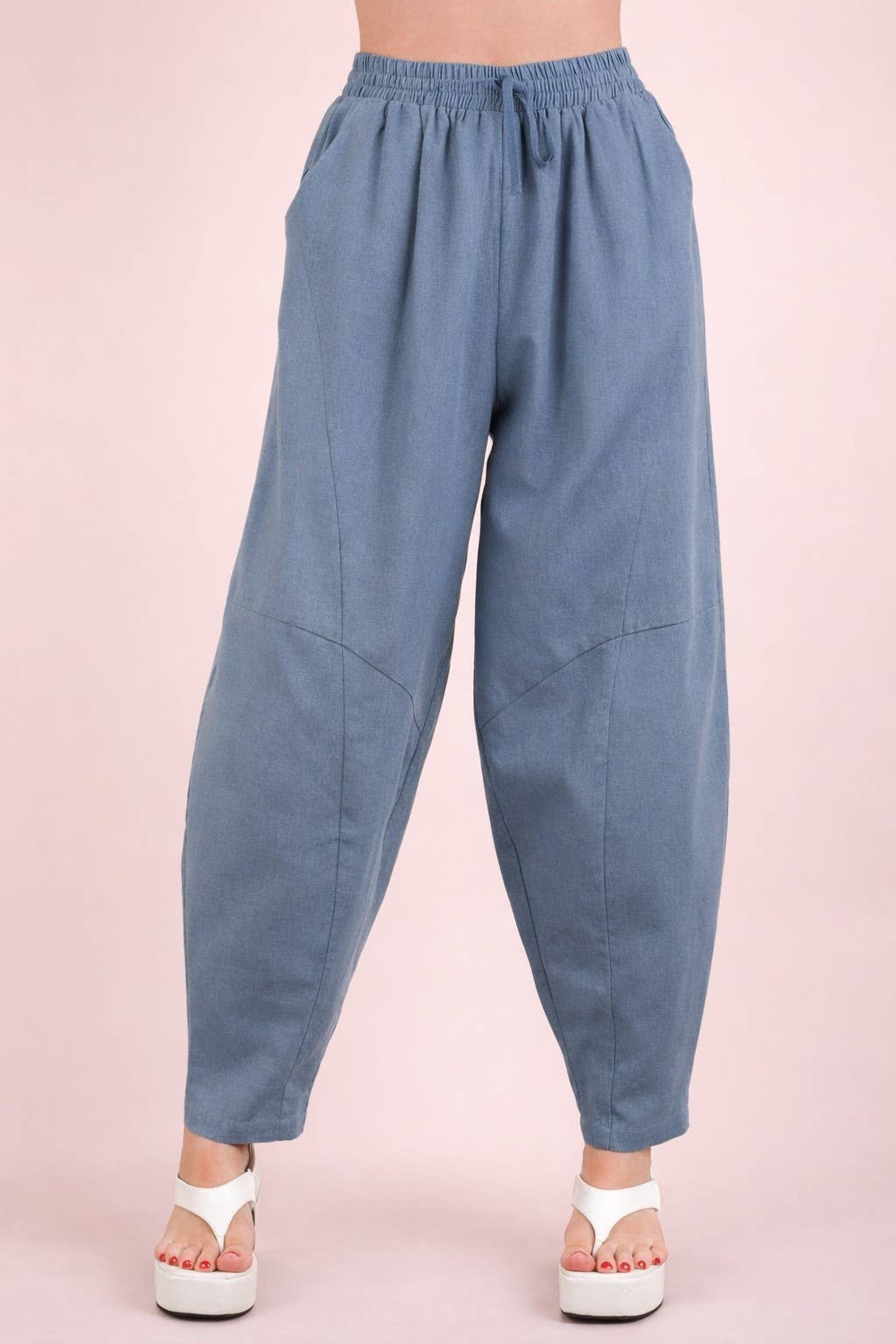 Solid Barrel Comfy Woven Pants