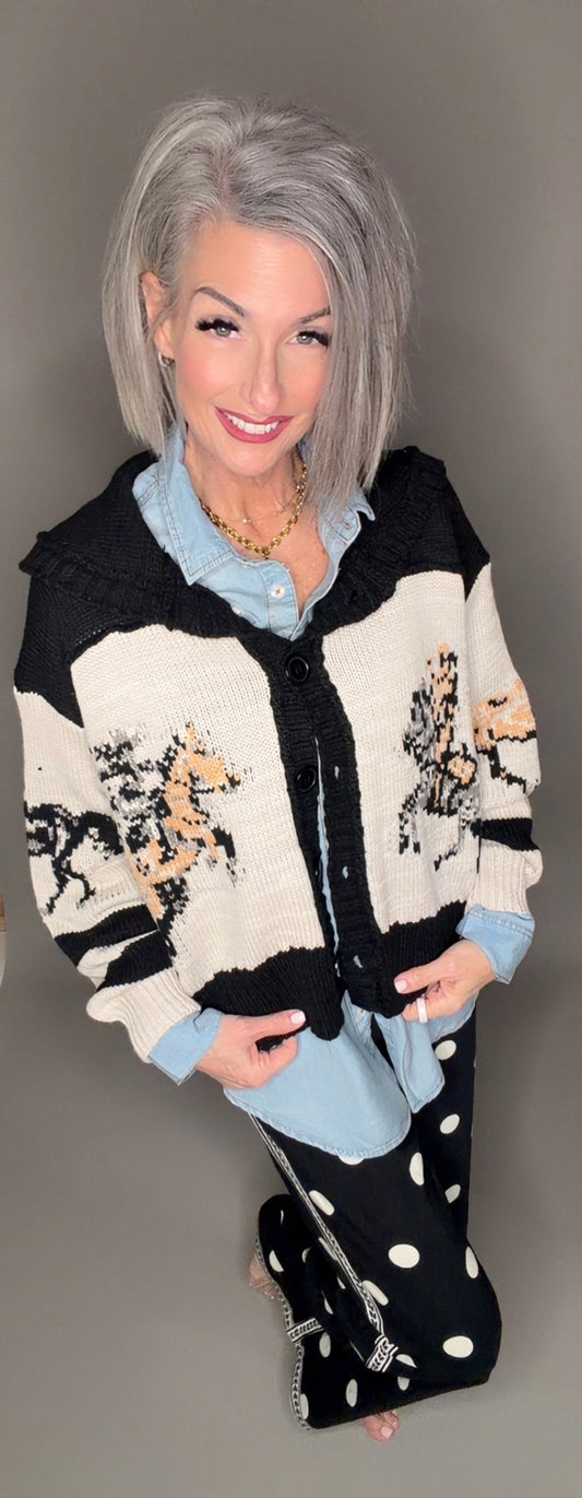 Sweater with Horse Print