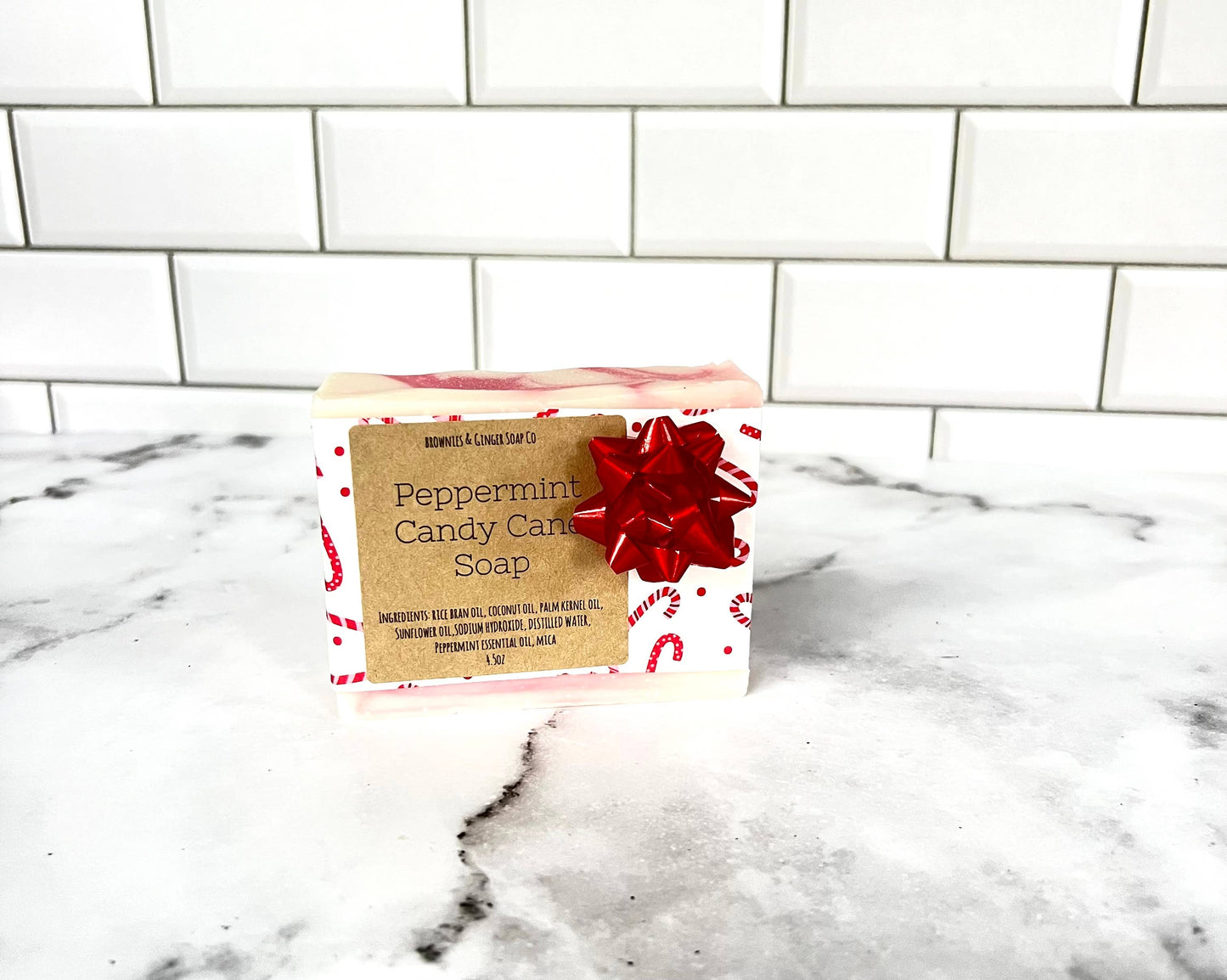 Peppermint Soap Bar, Candy Cane Soap, Christmas gift