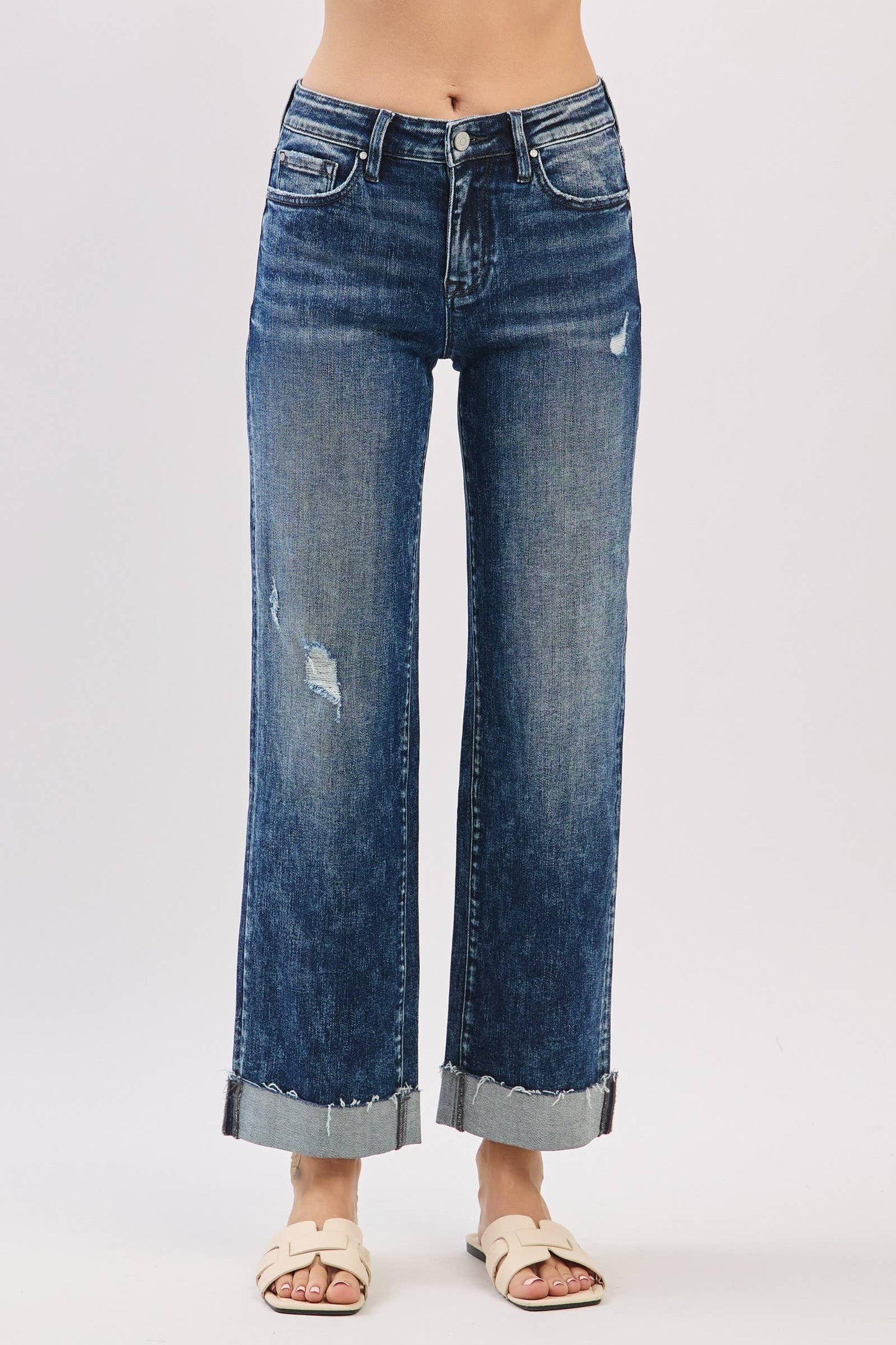 Petra MID RISE LOOSE STRAIGHT W/ CUFFED HEM JEANS