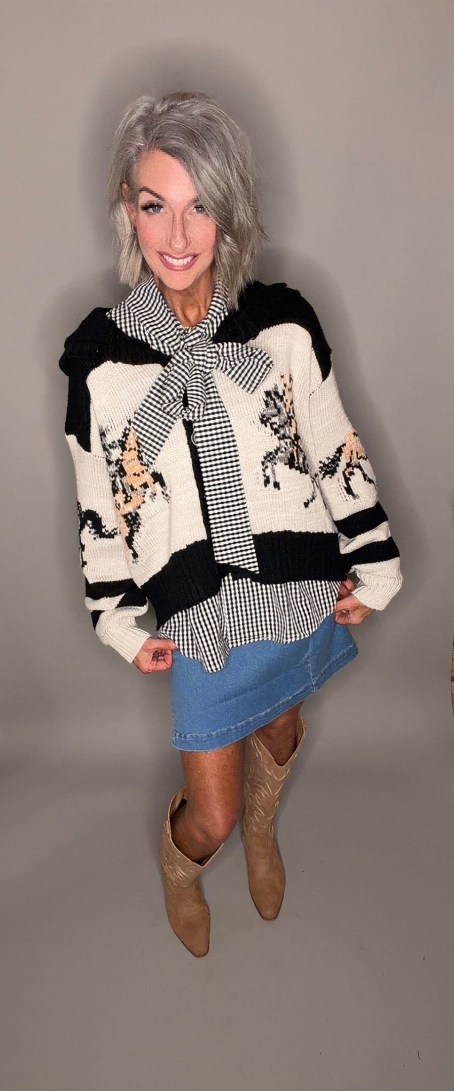 Sweater with Horse Print