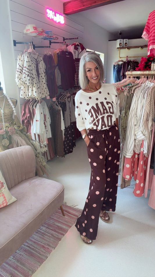 New Polka Dot Wide Leg Pants