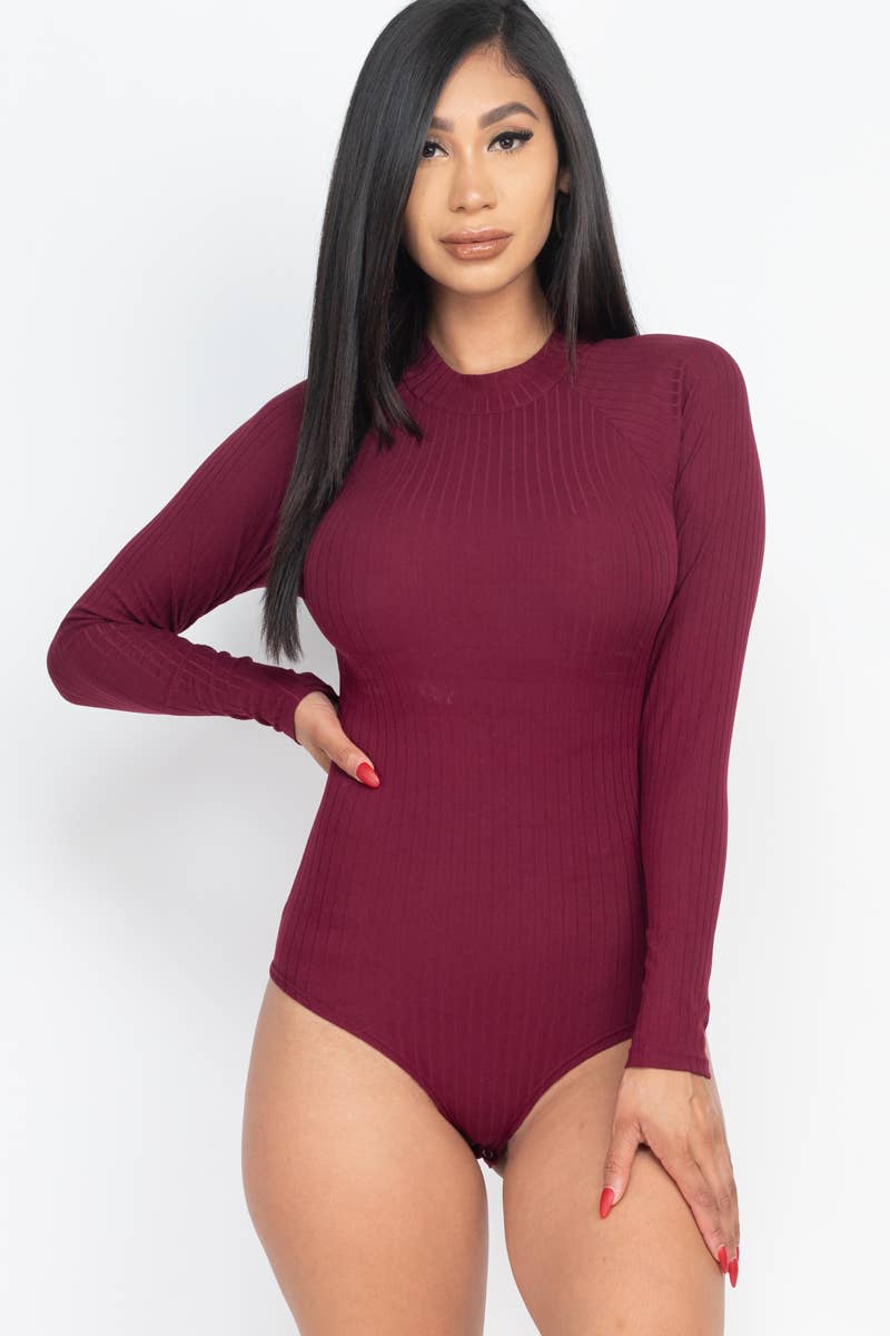 MockNeck Ribbed Bodysuit