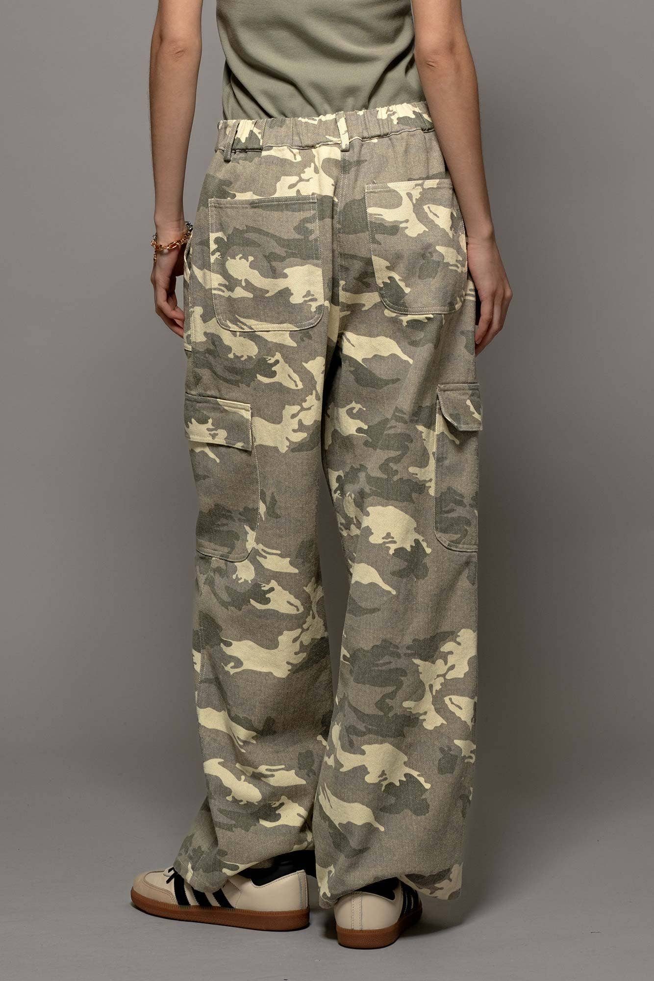 Desert Camo Wide Leg Cargo Pants