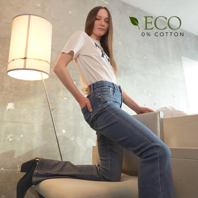 ECO FABRIC HIGH RISE PHONE POCKET BOOTCUT JEANS
