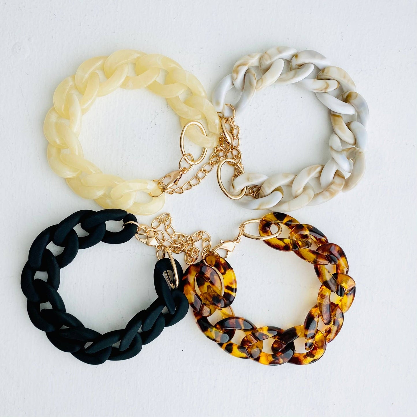 Chunky Chain Link Bracelet | Boho Acrylic Bangle Jewelry