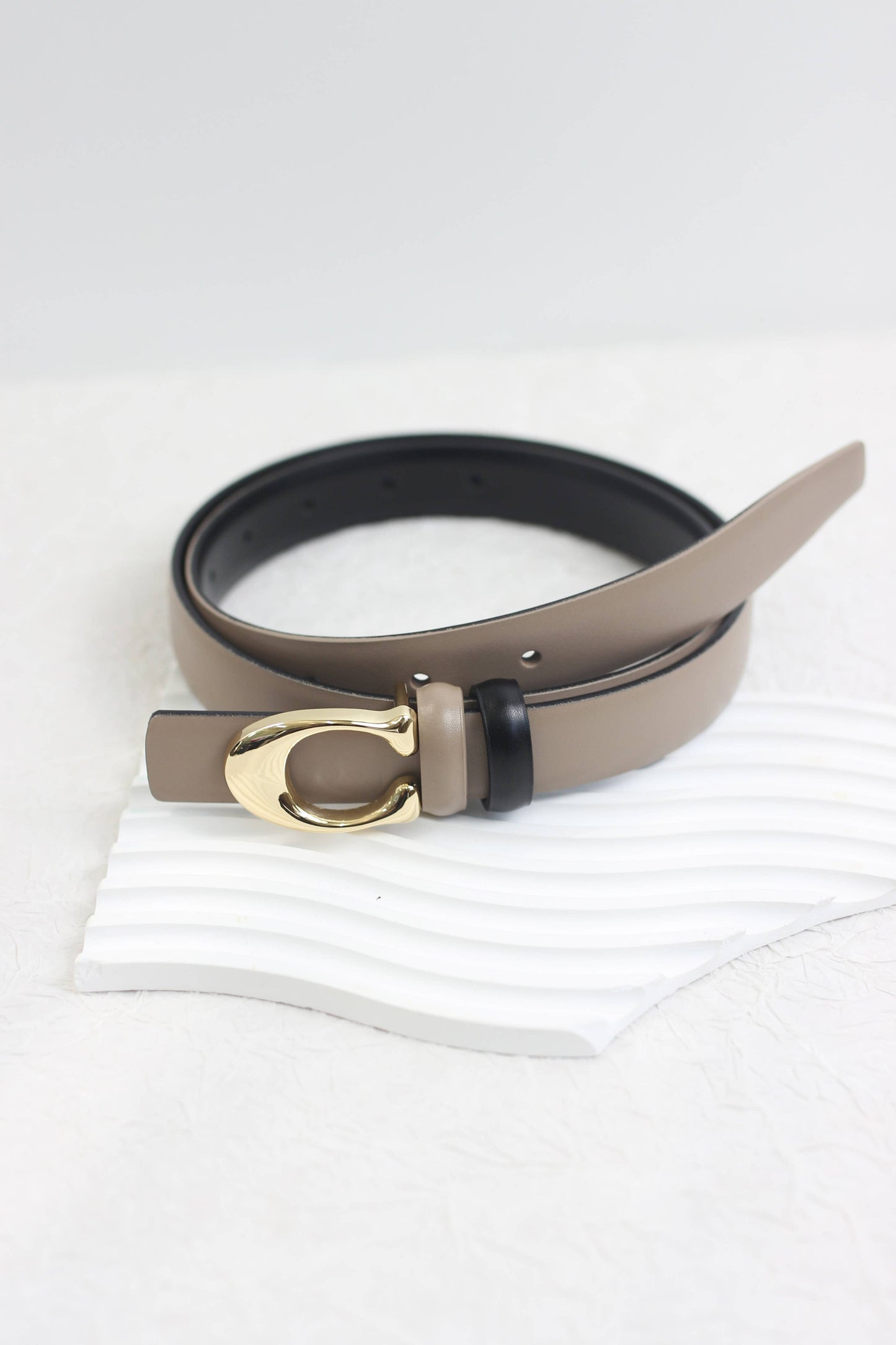 -  Sleek Leather Belts with Gold-Tone Buckle