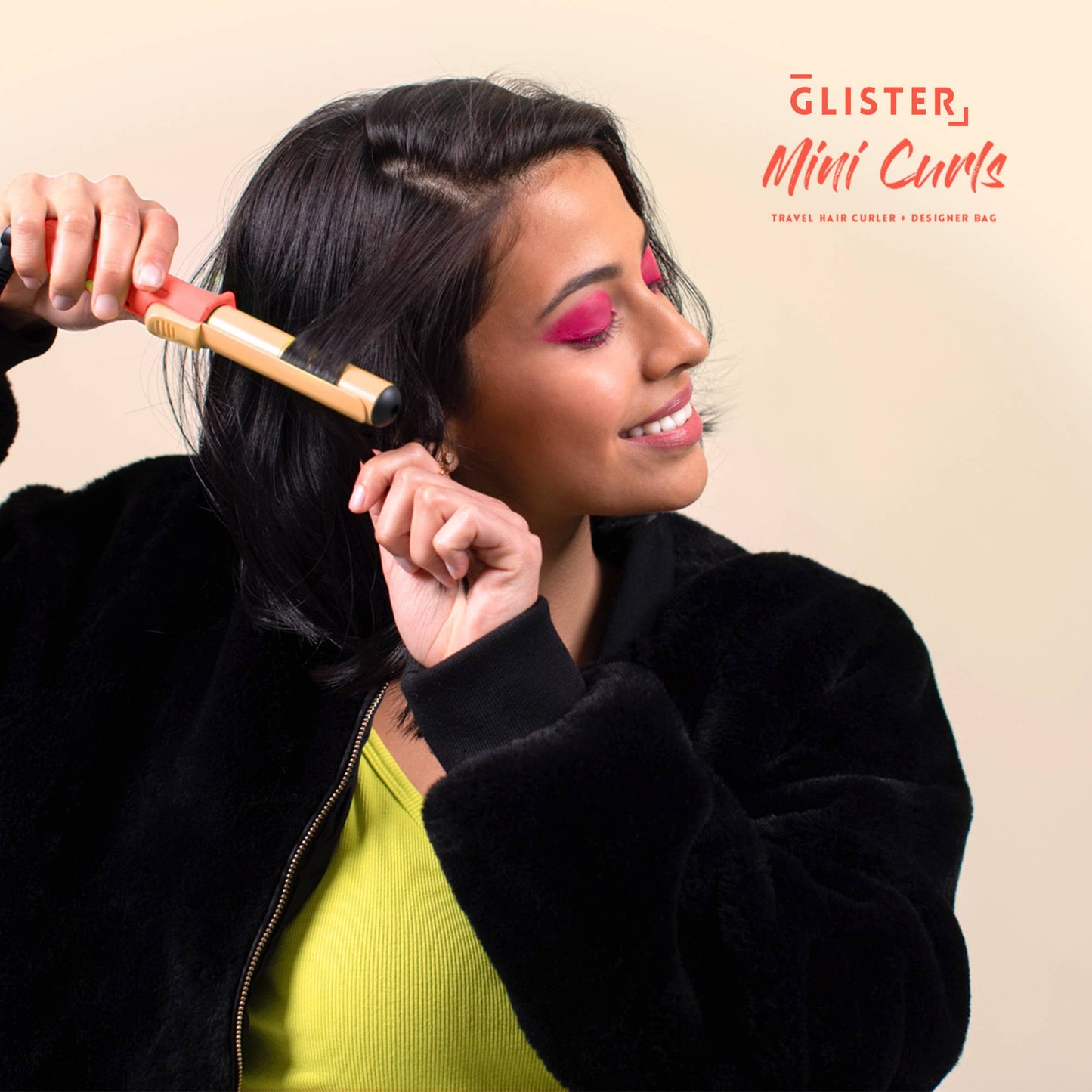 “Mini Curls” Travel Clip Curler with Carrying Pouch