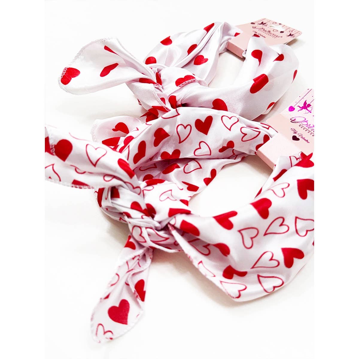 Multiuse Heart Print Satin Scarf