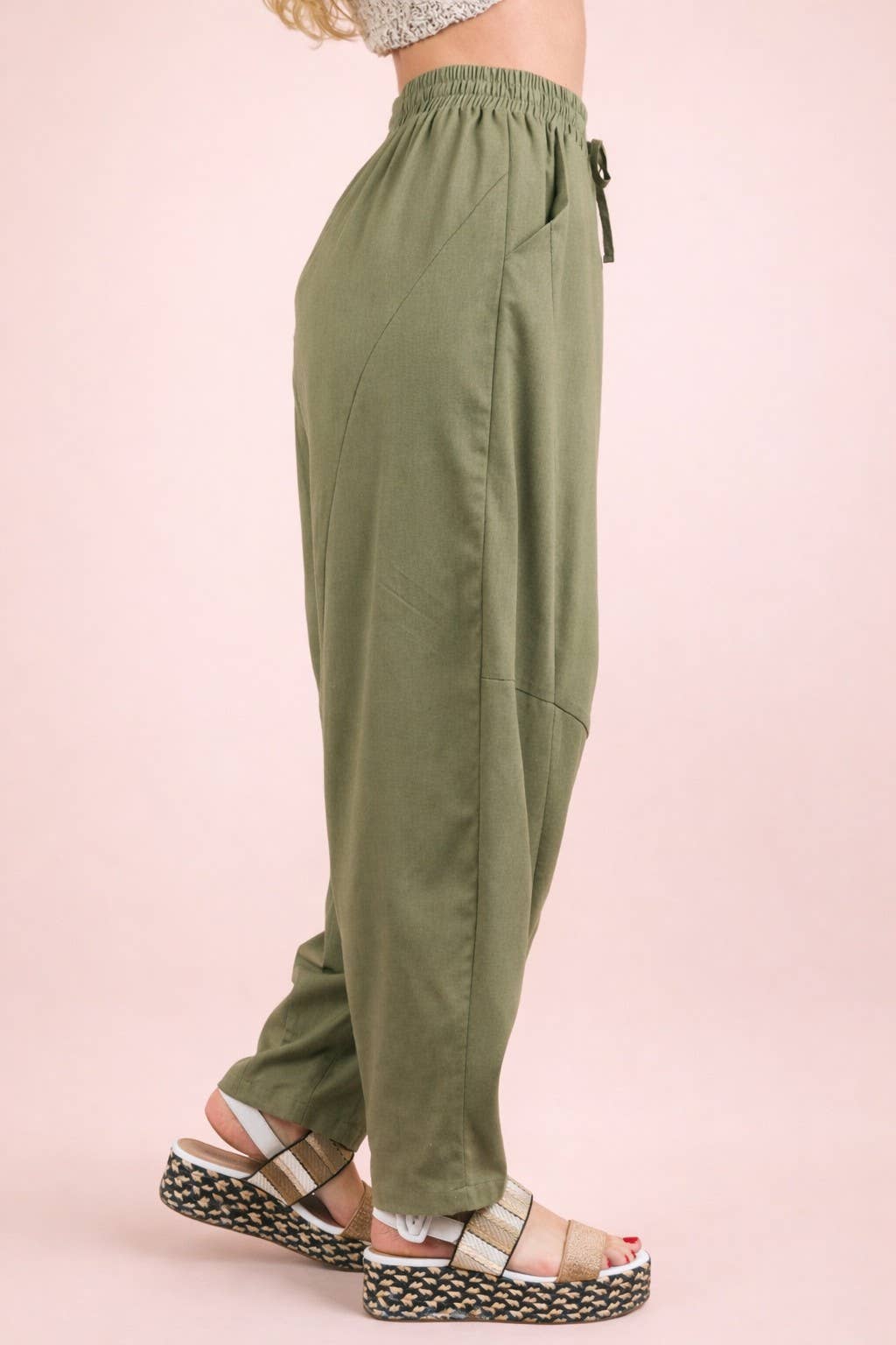 Solid Barrel Comfy Woven Pants