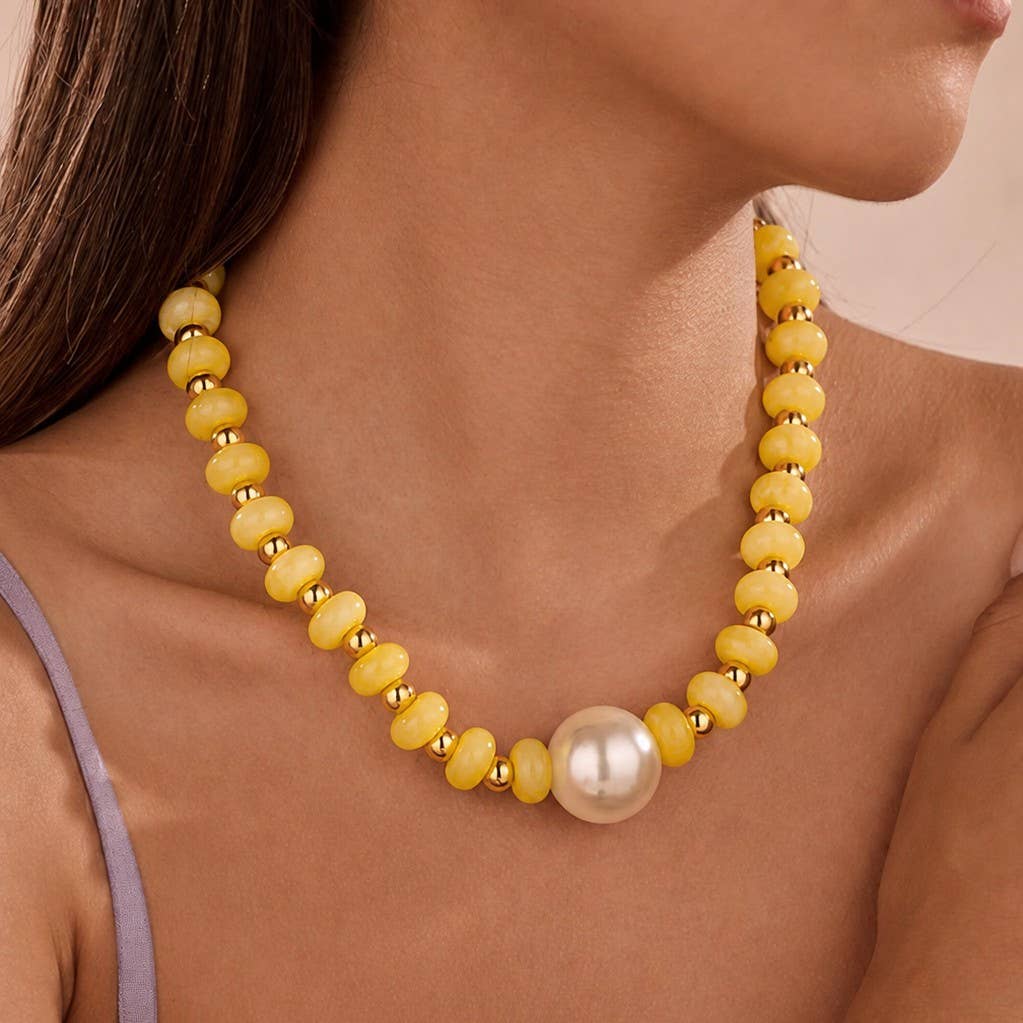 Pearl Pendant Resin Beaded Necklaces | 40NK9751