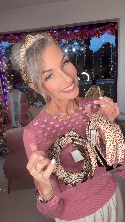 VINTAGE LEOPARD PRINT WIDE BRIM HEADBAND_