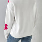 Contrast Intarsia Floral Jacquard Knit Jumper 9 Colors