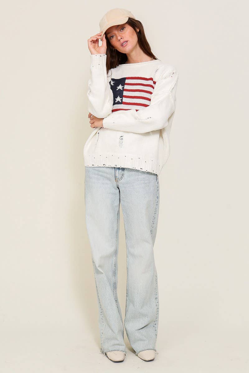 Distressed USA Americana Sweater 2