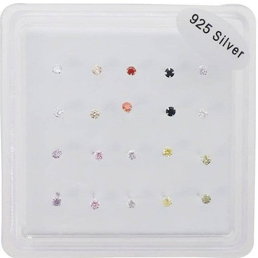 2.5mm 20 Pieces 925 Silver Nose Stud Piercing Color