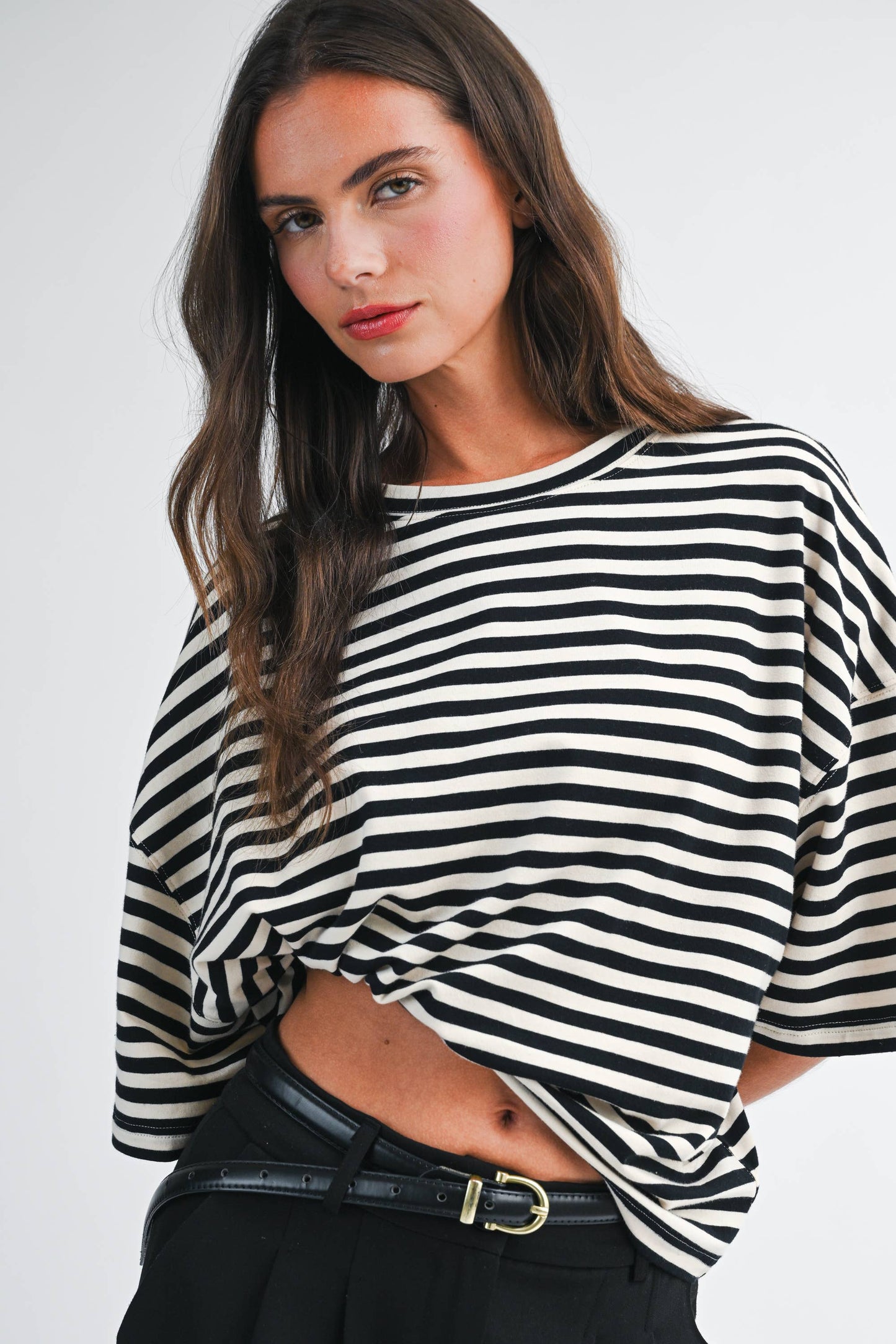 Oversized Stripe Boyfriend Tee
