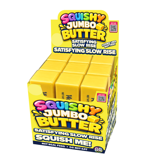 Fun Doh 10" JUMBO Butter Squish Slow Rise Toy- 9/Display