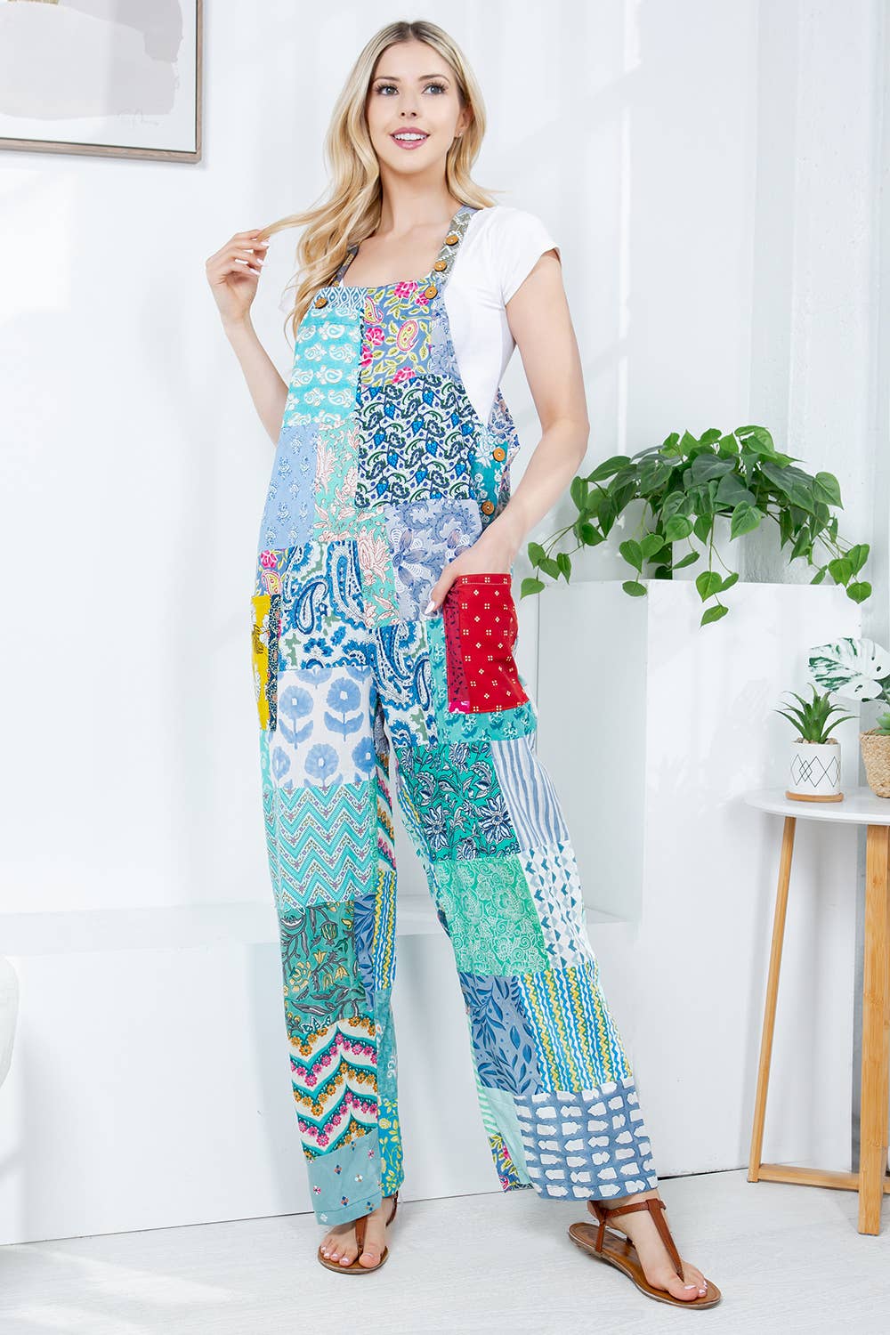 One size Multipatch Cotton Jumpsuit