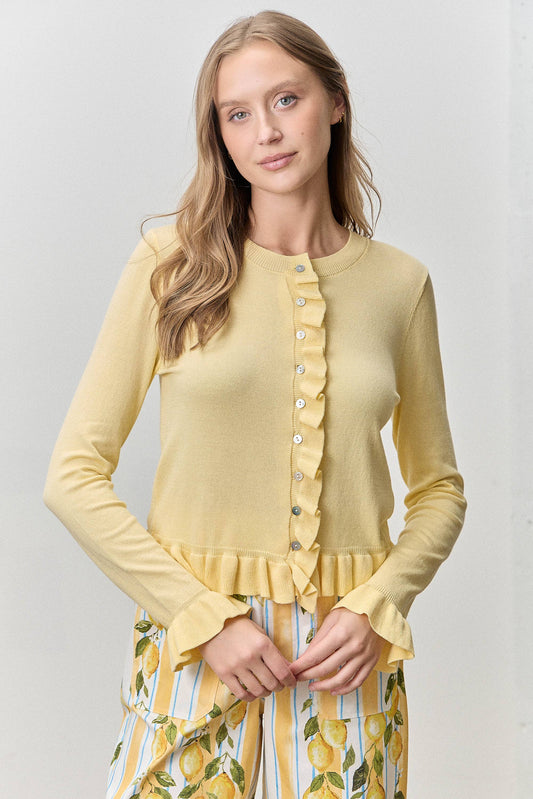 RUFFLE HEM BUTTON UP TOP