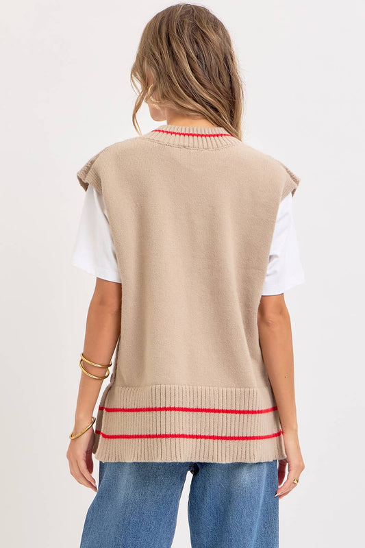 STRIPED KNIT TOP/VEST