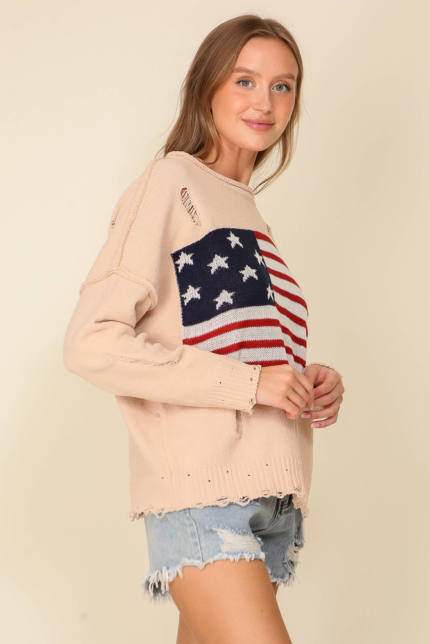 Distressed USA Americana Sweater 2