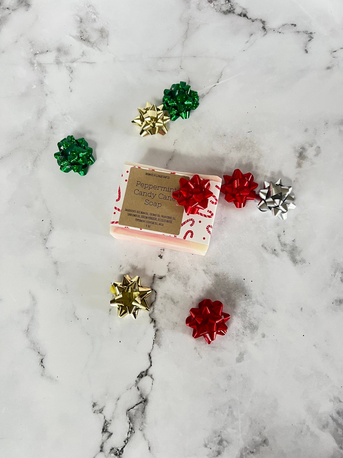 Peppermint Soap Bar, Candy Cane Soap, Christmas gift