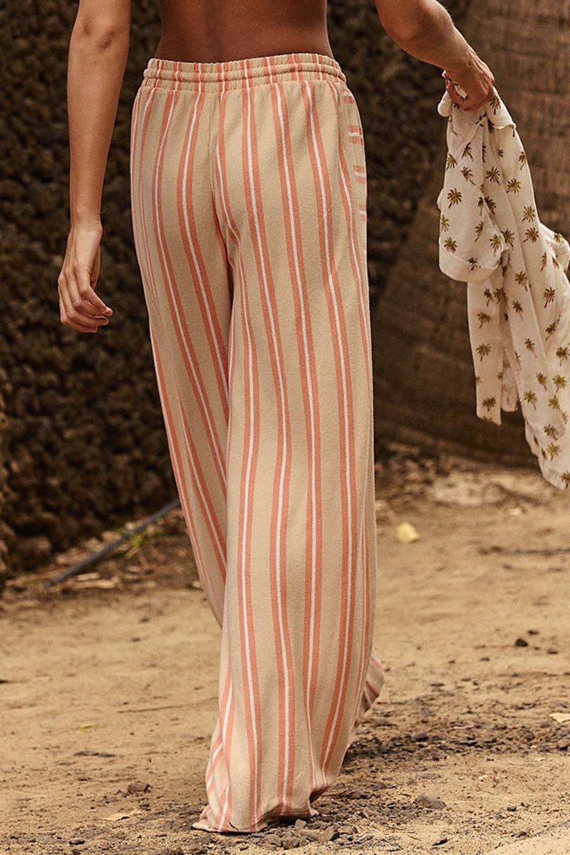 Striped Wide-Leg Casual Pants