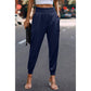 Elastic High Waist Sweatpants Sporty Pocket Pants