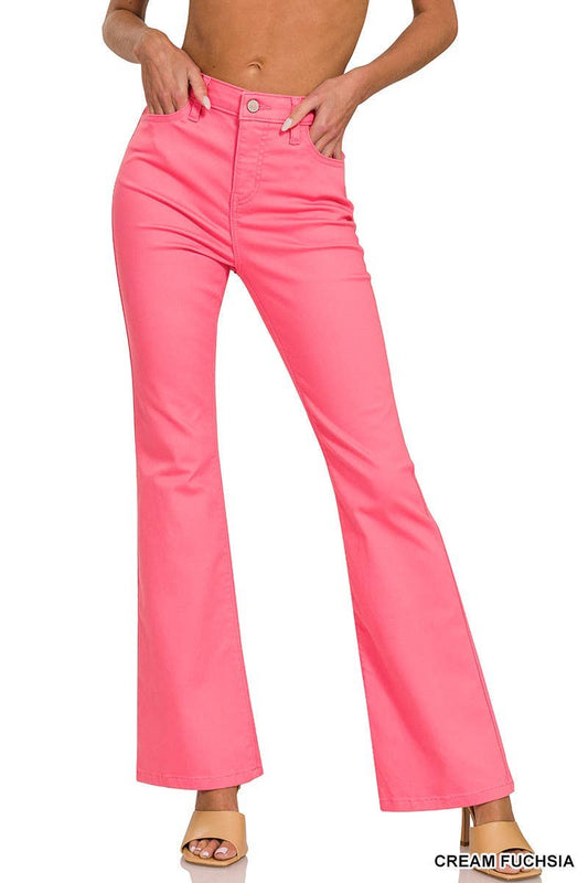 High-rise Bootcut Color Denim Pants