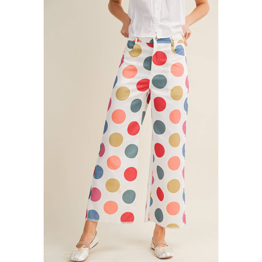 Polka Carnival Wide Leg Tailored Pants