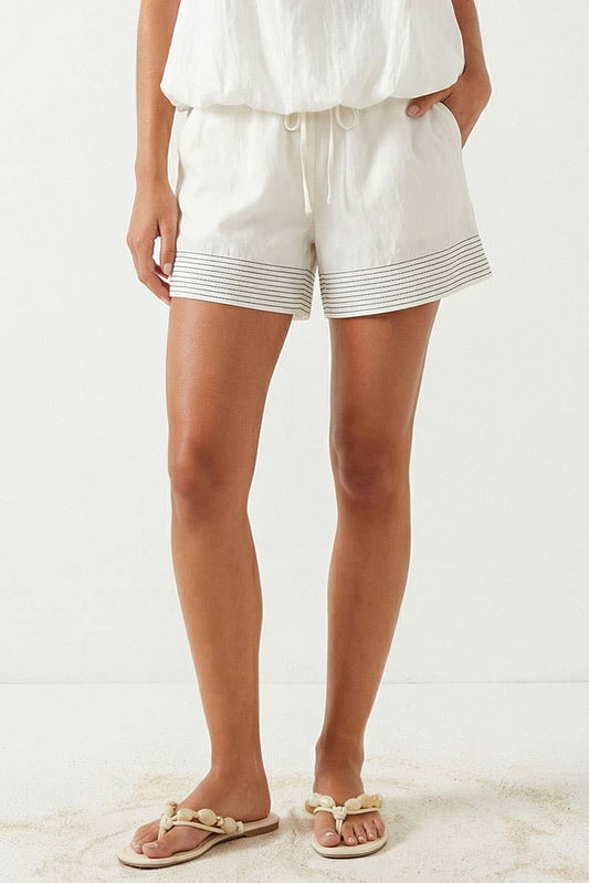 Contrast Stitch Pull-on Shorts