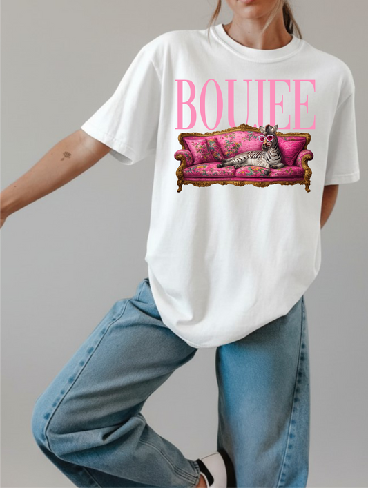 Boujee Zebra White Graphic Tee